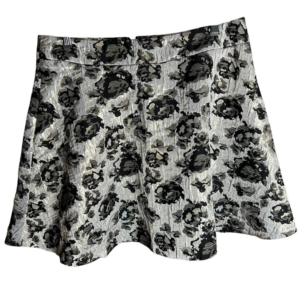 Apt 9 Silver Jacquard Circle Skirt 12 NWT
